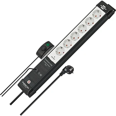 Abbildung von Brennenstuhl Steckdosenleiste &quot;Premium Line Comfort Switch Plus&quot;, 6 fach, (Kabellänge 3 m), zusätzlicher Hand Fußschalter