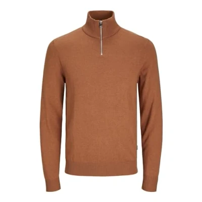 Abbildung von Jack &amp; Jones Jjeemil HALF ZIP Strickpullover, Herren, Größe: XS, Mocha bisque