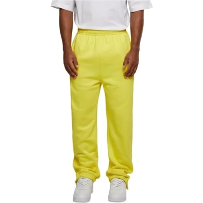 Abbildung von Urban Classics Herren Jogginghose mit Kordelzug, Sporthose elastischem Bund, Trainingshose, elastischer Reißverschluss, Gelb, XS