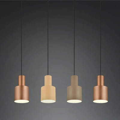 Abbildung von Trio Leuchten Pendelleuchte Agudo 319400417, Metall Schwarz matt, Schirm Coffee/Beige/Taupe, exkl. 4x E27