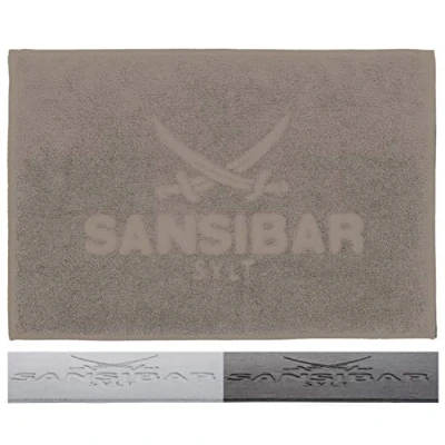 Abbildung von Badematte Badvorleger, Duschvorleger, 50x80 cm, Hochtiefprägung Sansibar Sylt, strapazierfähig, fußbodenheizungsgeeignet, Rückseite hat keine rutschhemmende Beschichtung, 100% Baumwolle (900 gsm), BxL: cm