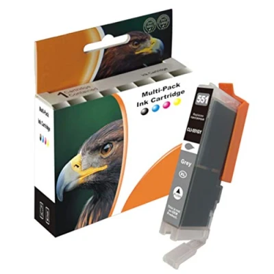 Abbildung von 1x Druckerpatrone Grey kompatibel zu CLI 551 Canon PIXMA iP7200 iP7250 iP8750 iX6850 MG5450 MG5550 MG5650 MG5655 MG6350 MG6450 MG6650 MG7100 MG7150 MG7550 MX725 MX925…