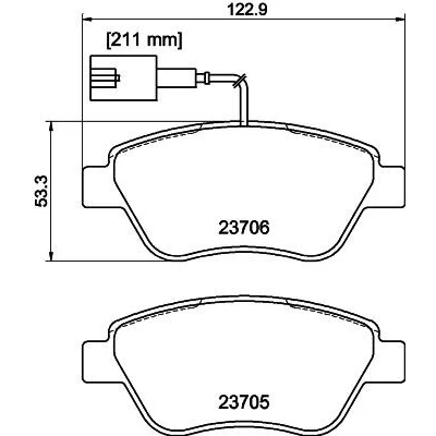 Abbildung von MINTEX MDB3193 Bremsbelagsatz mit integriertem Verschleißwarnkontakt Bremssattelschrauben Zubehör FIAT: Grande Punto Schrägheck