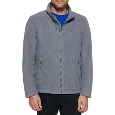 Abbildung von Tommy Hilfiger Herren Lightweight Polar Fleece Jacket Fleecejacke, Hellgrau, XXL