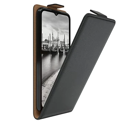 Abbildung von EAZY Case Hülle kompatibel mit Samsung Galaxy A23 5G Flip Cover zum Aufklappen, Handyhülle aufklappbar, Schutzhülle, Flipcover, Flipcase, Flipstyle vertikal klappbar, aus Kunstleder, Schwarz