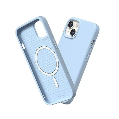 Abbildung von RhinoShield Case kompatibel mit [iPhone 13/14] SolidSuit MagSafe Stoßdämpfende &amp; schlanke Schutzhülle Premium Finish 3.5 Meter Fallschutz Gletscherblau