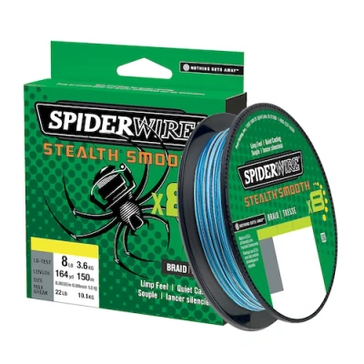 Abbildung von Spiderwire Stealth Smooth 8 New 2020, Blue Camo, Fach geflochtene Schnur mit Mikrobeschichtung, 150m, 0,06mm 0,39mm, 5,4kg 46,3kg (150, 0,39mm 46,3kg)
