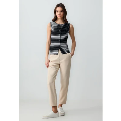 Abbildung von Jimmy Key Straight CUT Round NECK LINE Patterned Weste, Damen, Größe: 36, Dark blue