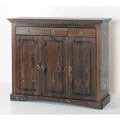 Abbildung von clever moebel 3trg. Kommode im Landhausstil aus Kiefernholz gelaugt, Schrank, Sideboard (braun)
