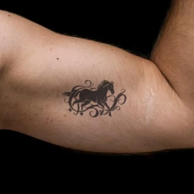Abbildung von Harry Potter Patronus Pferd Tattoo