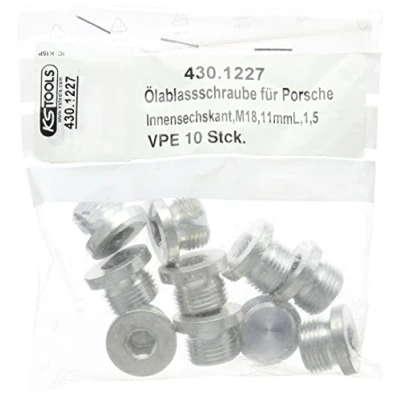 Abbildung von KS Tools Ölablassschraube Innen6kant 8mm, M18x1,5x11mm, 10er Pack, 430.1227