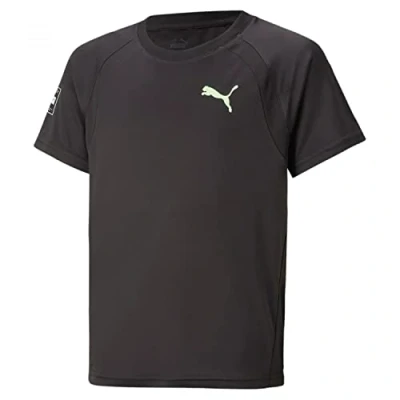 Abbildung von Puma Unisex Fit Tee B T Shirt, Black fizzy Lime, 164 EU