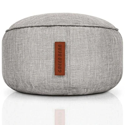 Abbildung von Green Bean Pouf Home Linen (Sitzsack Hocker 25x45cm mit EPS Perlen Füllung , Fußhocker Fußkissen Sitz für Sitzsäcke), Bodenkissen Kinder und Erwachsene Sitzkissen Sitzhocker