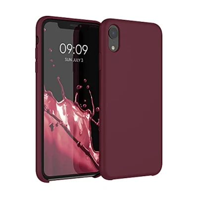 Abbildung von kwmobile Hülle kompatibel mit Apple iPhone XR Silikon Handy Case Handyhülle weiche Oberfläche kabelloses Laden Tawny Red