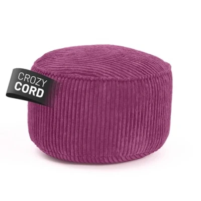 Abbildung von Lumaland Sitzsack Pouf aus Cord Kompakter 50L Gaming mit 3 in 1 Funktion: bequemer Hocker, praktisches Tischchen &amp; stylischer Indoor Fußschemel Ø 25 x 45 cm [Weinrot]