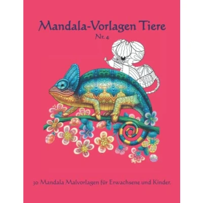 Abbildung von Mandala Vorlagen Tiere Nr. 4: Ein kreatives Malbuch für Erwachsene und Kinder zum ausmalen, Entspannen, Stressabbau zur Förderung der Kreativität.