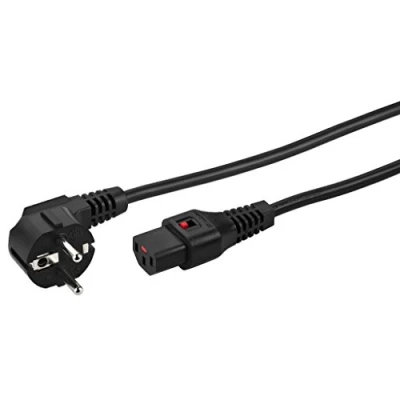 Abbildung von Monacor aac 100iec 1 m CEE7/7 Schuko Kupplung C13 schwarz Stromkabel