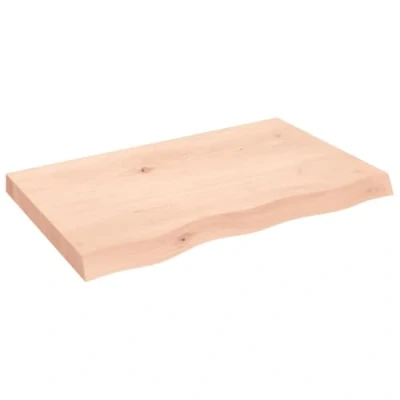 Abbildung von vidaXL Waschtischplatte, Multifunktional Arbeitsplatte mit Naturkante, Waschtischkonsole Tischplatte für Badezimmer, Holzplatte Platte Badmöbel, 80x50x(2 6) cm Massivholz Unbehandelt