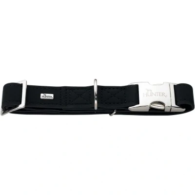 Abbildung von HUNTER SOFTIE ALU STRONG Hundehalsung, Hundehalsband, Kunstleder, Aluminium Klickverschluss, L, schwarz