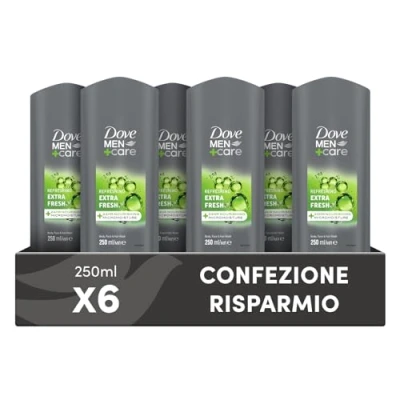 Abbildung von Dove, Dove Men+Care Duschgel für Herren, 3 in 1, feuchtigkeitsspendend, Körper, Gesicht und Haare, mit MicroMoisture Technologie, spendet 24 Stunden Feuchtigkeit, 6 Stück à 250 ml