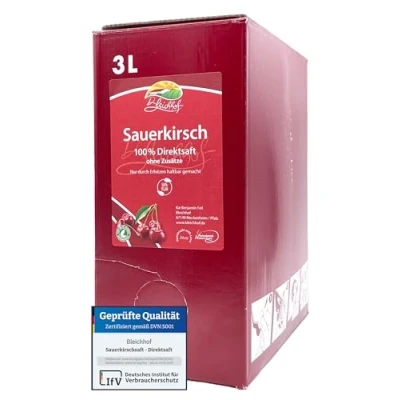 Abbildung von BLEICHHOF® Sauerkirschsaft Direktsaft, vegan, Bag in Box (1x3l)