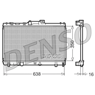 Abbildung von DENSO DRM50013 Kühler, Motorkühlung Aluminium 638 350 16 TOYOTA: Corolla VII Compact, VIII Liftback, Compact