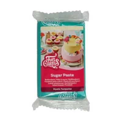 Abbildung von FunCakes Rollfondant Mystic Turquoise: Einfach zu verwenden, glatt, flexibel, weich und biegsam, perfekt zum Dekorieren von Kuchen, Halal, koscher glutenfrei, 250 g