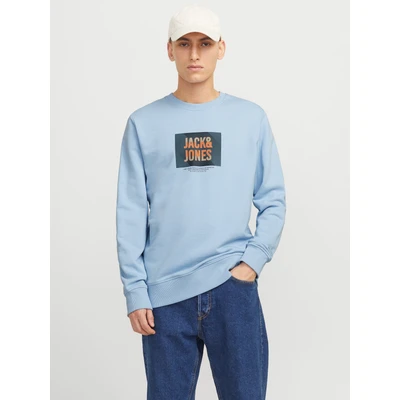 Abbildung von Jack &amp; Jones LOGO Sweatshirt, Herren, Größe: Large, Chambray blue