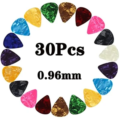 Abbildung von BOBOZHONG Gitarren Plektren,30PCS Gitarrenplektren Celluloid Pick,Premium Picks für akustische E Gitarren, Bass oder Ukulele（0,96MM）