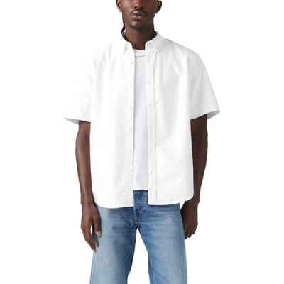 Abbildung von Levi&#039;s Herren Ss Authentic Hemd mit Button Down Kragen, Bright White, L