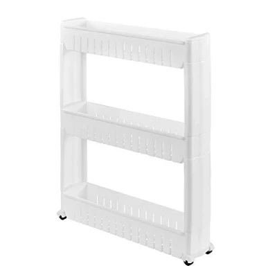 Abbildung von en.casa Regalwagen, Rollregal Küchenregal Allzweckwagen 72x12x54,5cm Weiß
