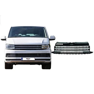 Abbildung von Frontgrill Kühlergrill passend für T6 Multivan Bus Grill schwarz chrom Streben ohne Emblem Sportgrill