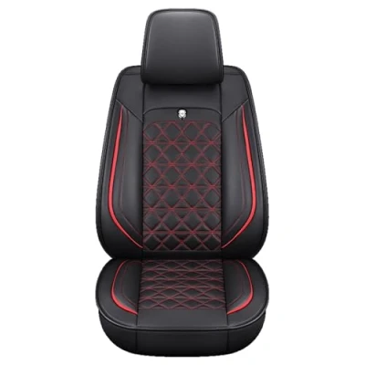 Abbildung von Eunncu Autositzbezüge komplettes Set Universal in Stylish Design Schonbezüge für Vordersitze und Rückbank Auto Sitzbezüge Airbag Kompatibel Premium Wasserdicht Sitzbezug, Schwarz Rot Standard