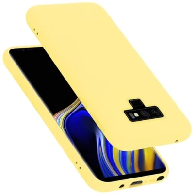 Abbildung von Cadorabo Hülle kompatibel mit Samsung Galaxy Note 9 Silikon Handyhülle für Case aus flüssigem stoßfeste dünne TPU Schutzhülle Liquid GELB