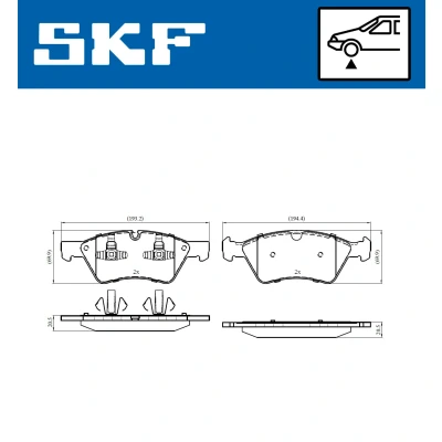 Abbildung von SKF VKBP 80402 Bremsbelagsatz für Verschleißwarnanzeiger vorbereitet MERCEDES BENZ: G Klasse SUV