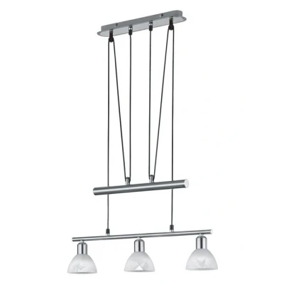 Abbildung von Trio Leuchten LED JoJo Pendelleuchte &quot;Levisto&quot; in Nickel matt, Glas alabasterfarbig weiß 371010307