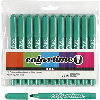 Abbildung von Colortime Marker, 5 mm Strichbreite, klar, Grün, 12 Stück