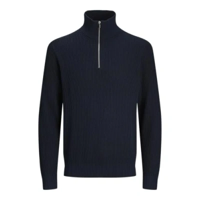 Abbildung von JACK&amp;JONES Herren Jprblaliam Knit Half Zip Bf Strickpullover, Naval Academy/Detail:Twist, Large