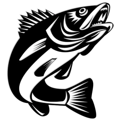 Abbildung von Finest Folia Fisch Aufkleber für Auto Motorrad Boot Schlauchboot Angelbox Sticker Autoaufkleber Angler Fische selbstklebend wetterfest wasserfest K174 (Schwarz Glanz, Motiv 03)