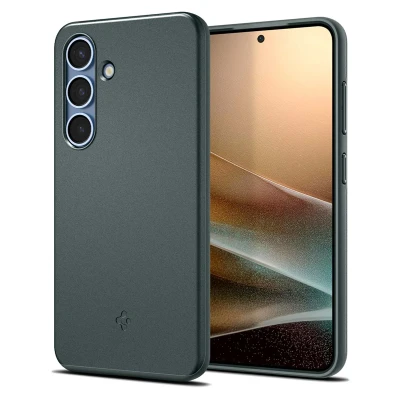 Abbildung von Spigen Thin Fit MagFit Hülle für Samsung Galaxy S25, Kompatibel mit MagSafe Abyss Green