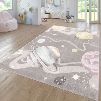 Abbildung von TT Home Teppich &quot;Corto 409&quot;, rechteckig, 13 mm Höhe, Kinderzimmer Kinderzimmerteppich Junge Mädchen Kinderteppich