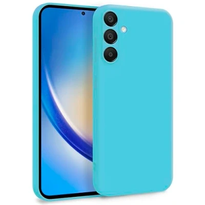 Abbildung von MyGadget Hülle für Samsung Galaxy A35 5G Zweilagige Handyhülle mit Kameraschutz Cover Innenfutter &amp; Silikon außen Türkis