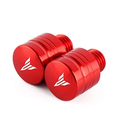 Abbildung von 1 Paar M10 X 1.25 Schrauben für Spiegellochbohrung, CNC Aluminium, rot, Yamaha MT07 FZ07 MT09 FZ09 MT10 MT25 MT125 XSR700 XSR900 NMAX 125 Max 300 400