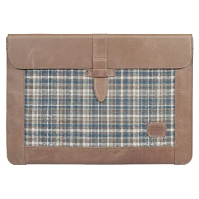 Abbildung von Londo Echtleder Tasche, Hülle für MacBook Pro 13,3 &amp; 13 Zoll und iPad 12.9 Kompatibel mit M1 and 2020 Model (Blau) (Nerz, Zoll)