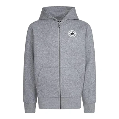 Abbildung von Converse Chest Unisex Sweatjacke für Kinder, Größe: 128/132, Dark grey heather