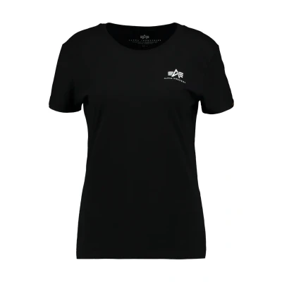 Abbildung von Alpha Industries Basic T Small LOGO Tshirt basic, Damen, Größe: XS, Black