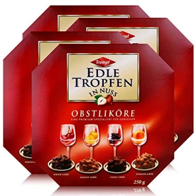 Abbildung von Trumpf Edle Tropfen in Nuss Obstliköre 250g Pralinen mit Alkohol (4er Pack)