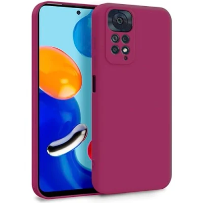 Abbildung von MyGadget Hülle für Xiaomi Redmi Note 11 11s Zweilagige Handyhülle mit Kameraschutz Cover Innenfutter &amp; Silikon außen Wein Rot