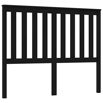 Abbildung von vidaXL Kopfteil Betthaupt Bettkopfteil für Bett Bettrahmen Bettgestell Massivholzbett Holzbett Schlafzimmer Schwarz 146x6x101cm Massivholz Kiefer
