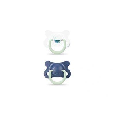 Abbildung von Suavinex Wendbarer Schnuller, Night&amp;Day, 2/4 m, Wal, Blau, 2 Stück
